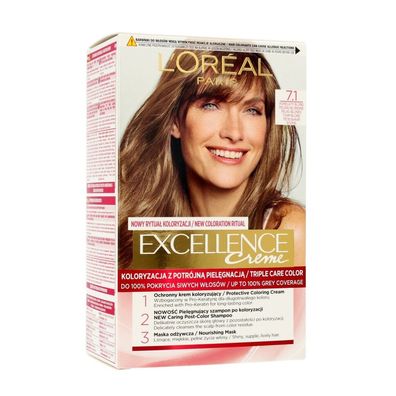 L'Oréal Paris Excellence Creme Farbe Creme 7.1 Aschblond 1op