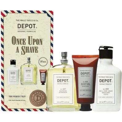 Depot Shave Set #402 Beruhigendes Fluid 100ml + #405 Rasiercreme 125ml + #407