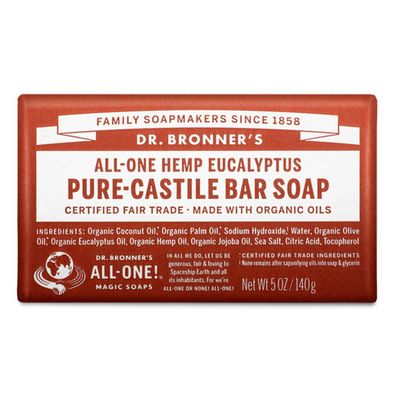 Dr Bronners Dr Bronner's 3-in-1 Eucalyptus Pure Castile Bar Soap 140g