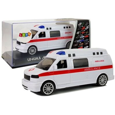 LeanToys Krankenwagen Ambulanz Sound Licht Sirene Spielzeug Rennwagen Pullback