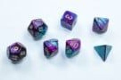 Gemini Mini-Polyhedral Purple-Teal/gold 7-Die Set