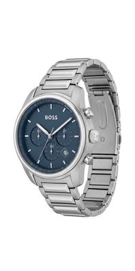 Hugo Boss Trace Herrenuhr Chronograph silber blau HB1514007