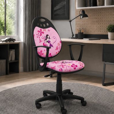 Best For Kids Drehstuhl Princess Design, ergonomisch, höhenverstellbar, gepolstert