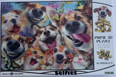 Prime 3D Puzzle „Selfies - Summer Fun“ (Howard Robinson) - 500 Teile mit Wackeleffekt