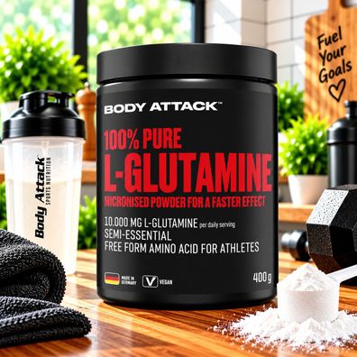 Body Attack 100% Pure L-Glutamine 400g Dose