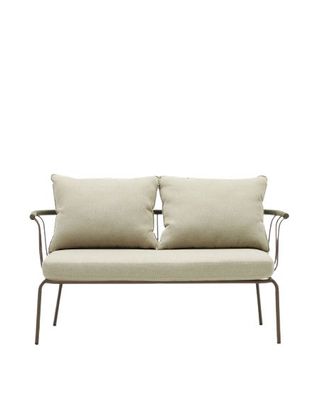 2-Sitzer Sofa Saluger 135x70x64 cm grünes Seil und Stahl Couch Gartenmöbel Neu