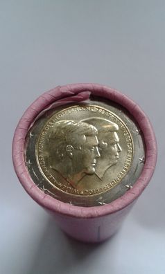 Rolle 25x2 euro 2014 Niederlande Doppelportrait Rolle 2 euro 2014 Niederlande Beatrix
