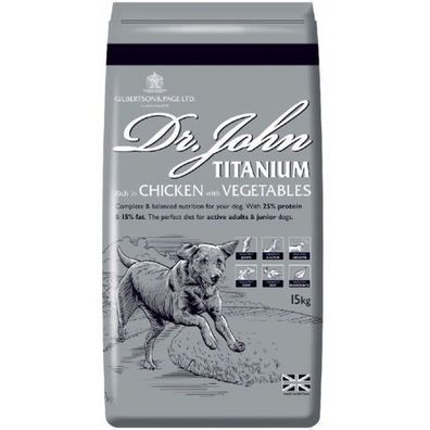 Dr. John Titanium Trockenfutter für Hunde 15 kg