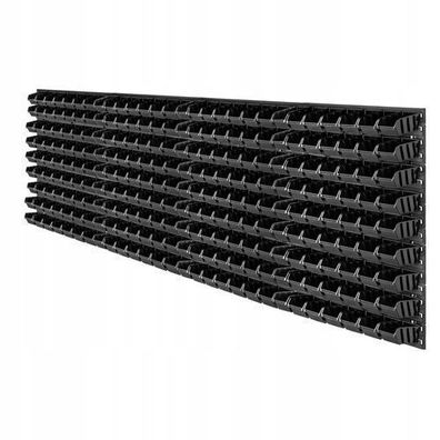 KADAX Werkstattwandregal, Wandplatten, 232 x 78 cm, Schwarz, 252 tlg