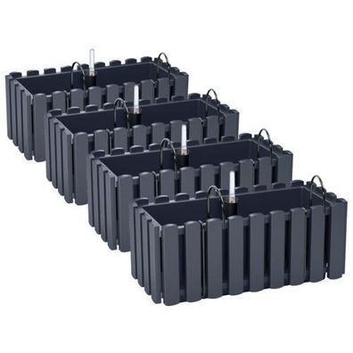 4xBlumenkasten Halterungen 40cm Wasserstandsanzeiger Balkonkasten Schwarz