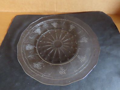 Teller Glasteller gewellter Rand Relief Weinreben ca. 21 cm Ø