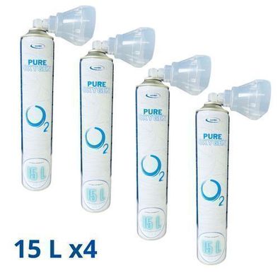 Medizinischer Sauerstoff Universal Inhalier Atemhilfe O2 99,5% Dose 15L x4