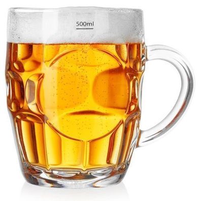 Bierkrug aus Glas, 500 ml