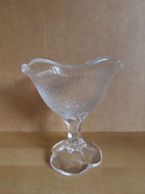 Eisschale Dessertschale Glas Rand geschwungen Fuß Blüte ca. 13,5 cm H