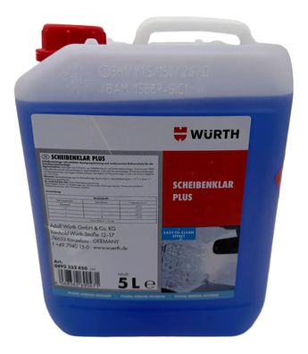 5L Original Würth Scheibenklar Plus Scheibenreiniger mit Gefrierschutz 0892332850 NEU
