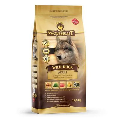 Wolfsblut Wildente Trockenfutter für ausgewachsene Hunde, 12,5 kg