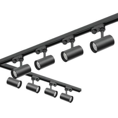 3-Phasen-Schienen-Set Nextrack-schienensystem Komplett-Set 2 x 2m SchieneSCHWARZ