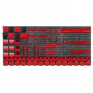 KADAX Werkstattwandregal, Wandplatten, 174 x 78 cm, Rot, 100 tlg
