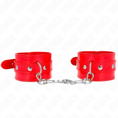 KINK Glänzende Handfesseln Rot Einstellbar 23-33 Cm