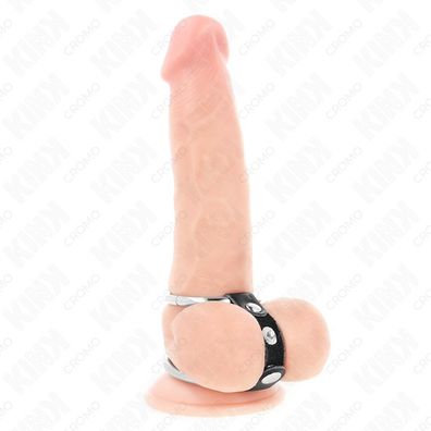 KINK Doppelter Penisring 3.8 Cm bis 5 Cm verbunden durch Leder