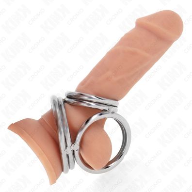 KINK Dreifach Chrom Metall Penis Ring 3,8 Cm bis 5 Cm Modell 1