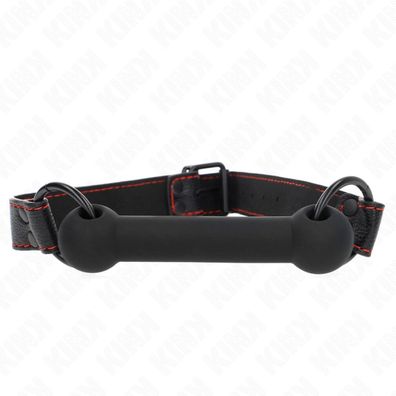KINK Knochenknebel mit Kunstlederband Schwarz Einstellbar 41-57 Cm