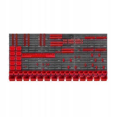 KADAX Werkstattwandregal, Wandplatten, 174 x 78 cm, Rot, 110 tlg