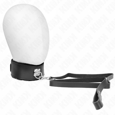 KINK Halskette mit Gürtel 116Cm mit schwarzem Lederband verstellbar 40-48Cm X 6Cm