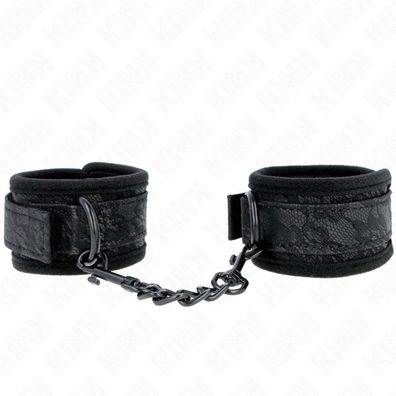 KINK Handgelenkmanschetten Neopren mit dunkler Spitze, Schwarz, 20-29x5cm