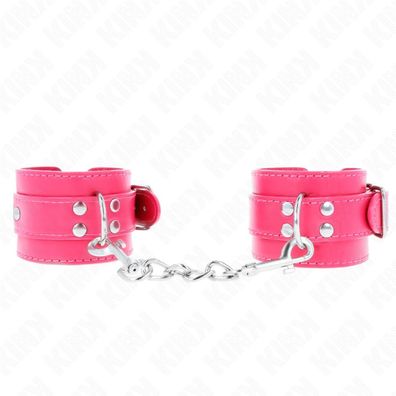 KINK Handgelenkfesseln Himbeerrosa mit Futter, 20-28x5,5cm
