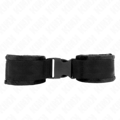 KINK Nylon-Handgelenkfesseln Klettverschluss Rot/Schwarz, Modell 1, 25-35x6cm
