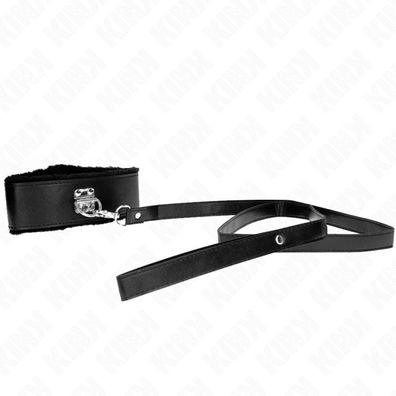 KINK Halskette mit Leine 116Cm mit Nieten Modell 4 Schwarz Einstellbar 40-48Cm X 6Cm