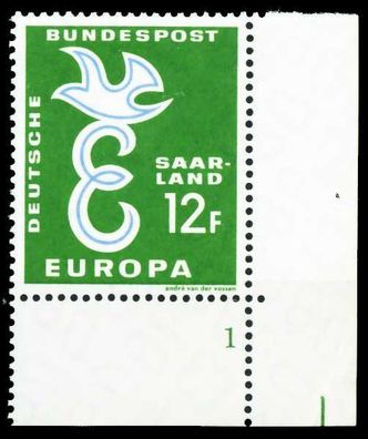 SAAR OPD 1958 Nr 439 postfrisch Formnummer 1 X5F7092