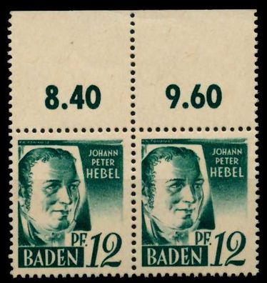 FZ BADEN 1. Ausgabe Spezialisiert Nr 4vvI+4vvII X7B7C4A