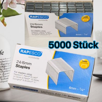 Heftklammern 24/6 5000 Stück DIN 7405 Hefter Klammern Verzinkt 24 / 6 Tacker