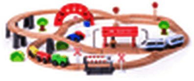 Holzeisenbahnset mit Viadukt und Batterielok - Starterset