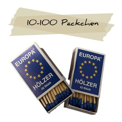EUROPA Hölzer Qualitäts Streichhölzer 10er-100er Pack 10x42 Stück 420 4200 Hochwertig