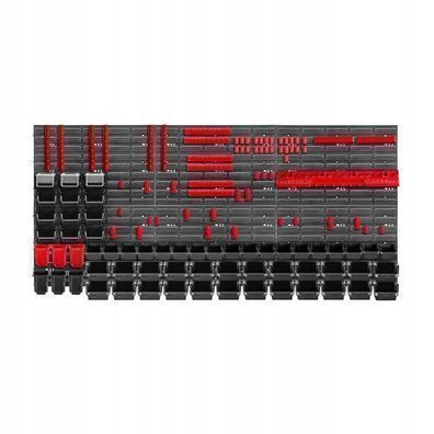 KADAX Werkstattwandregal, Wandplatten, 174 x 78 cm, Rot und Schwarz, 150 tlg