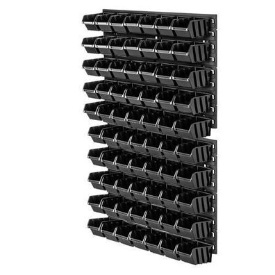 KADAX Werkstattwandregal, Wandplatten, 58 x 78 cm, Schwarz, 70 tlg