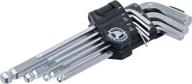 BGS-815 Kugelkopf-Winkelschlüssel-Satz Innen-6-Kant 1,5-10 mm 9-tlg