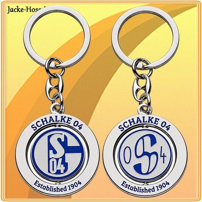 FC Schalke 04 Schlüsselanhänger Spinning Drehbares Wappen Logo Spinner Anhänger