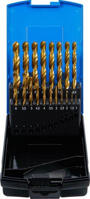 BGS-2013 Spiralbohrer-Satz HSS titan nitriert 1-10 mm 19-tlg