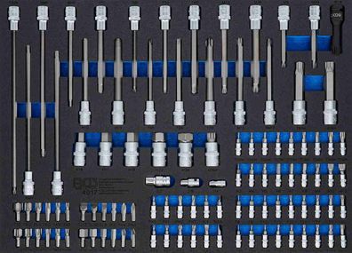 BGS-4017 3/3 Werkstattwageneinlage: Bits und Bit-Einsätze , 104-tlg