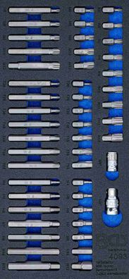 BGS-4093 1/3 Werkstattwageneinlage: Kombi-Bit-Satz, 49-tlg