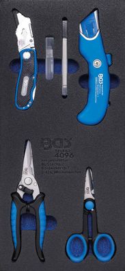 BGS-4096 1/3 Werkstattwageneinlage: Messer- und Scheren-Satz, 6-tlg
