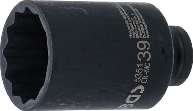 BGS-5351 Kraft-Steckschlüssel-Einsatz, 12-Kant, 12,5 (1/2), 39 mm