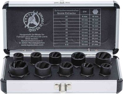 BGS-20210 Spezial-Steckschlüssel-Einsätze Twist 9-19 mm 10 (3/8) 10-tlg