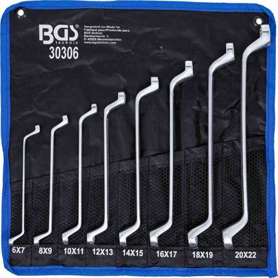 BGS-30306 Doppel-Ringschlüssel-Satz tief gekröpft 8-tlg