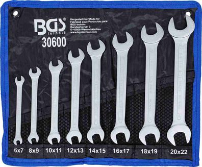 BGS-30600 Doppel-Maulschlüssel-Satz, 6 - 22 mm, 8-tlg