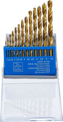 BGS-50813 I Spiralbohrer-Satz HSS, Titan-Nitriert, 13-tlg